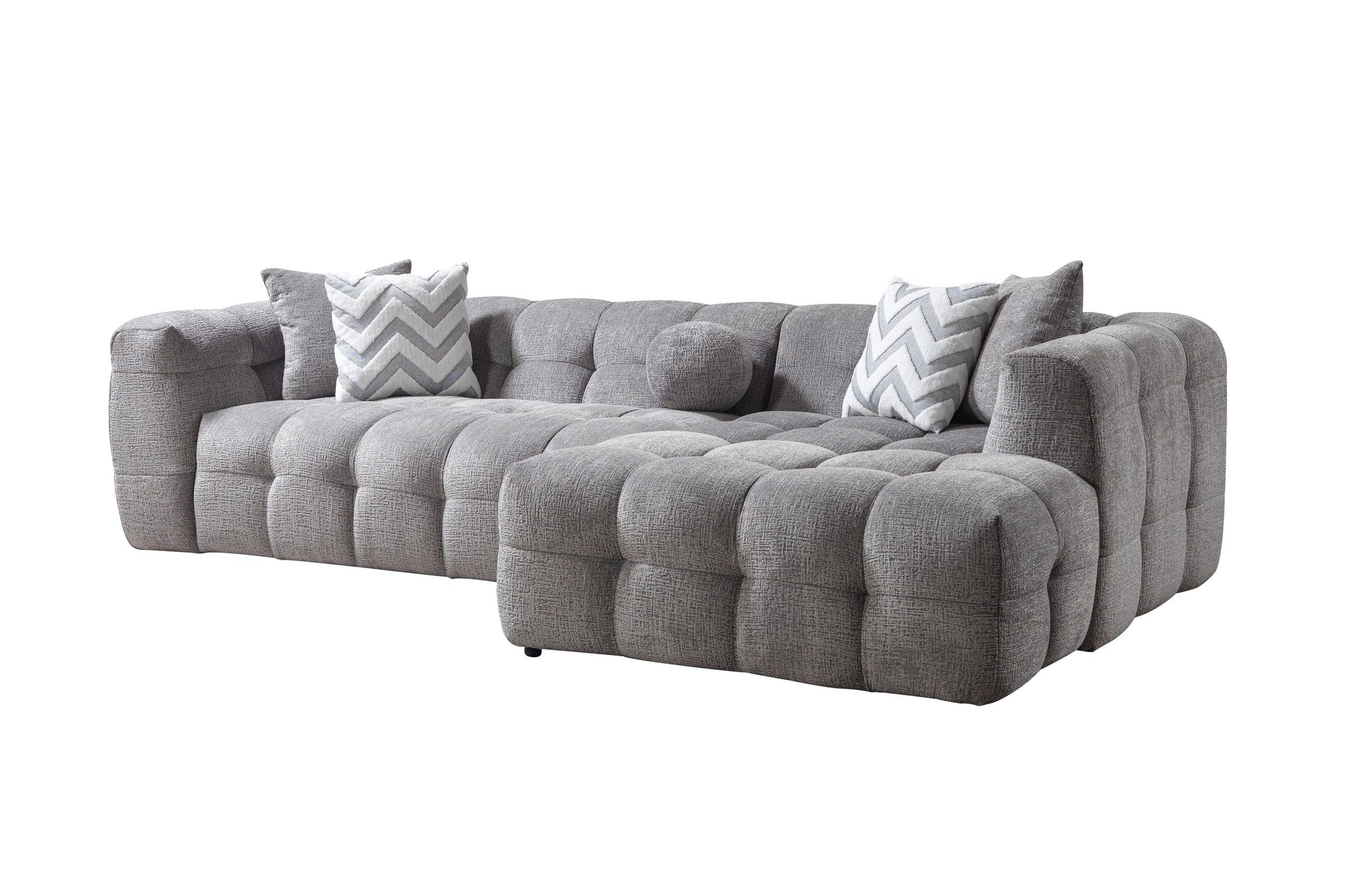 Ivy Gray Boucle RAF 110" Sectional  [ETA: 9/30]