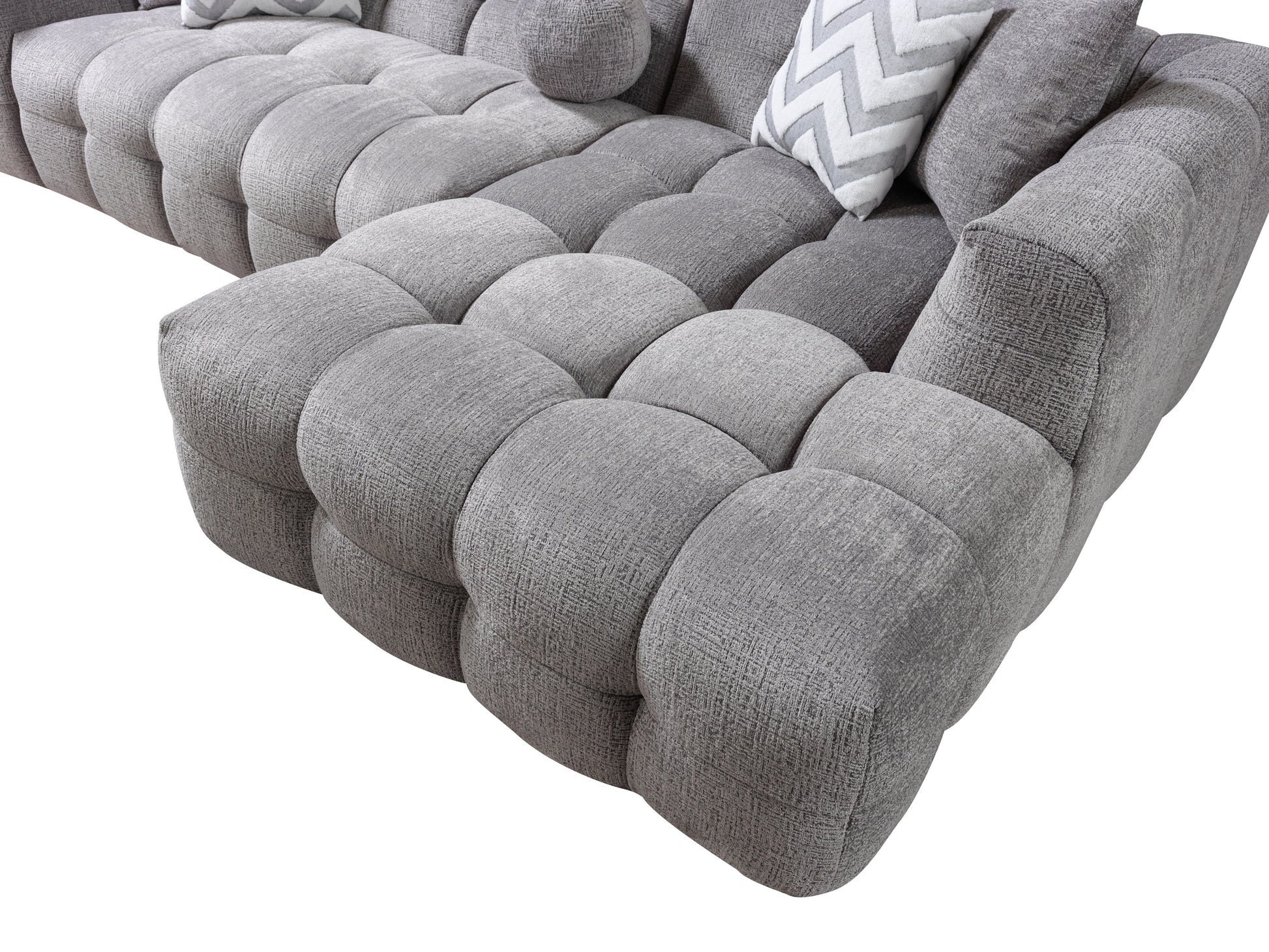 Ivy Gray Boucle RAF 110" Sectional  [ETA: 9/30]