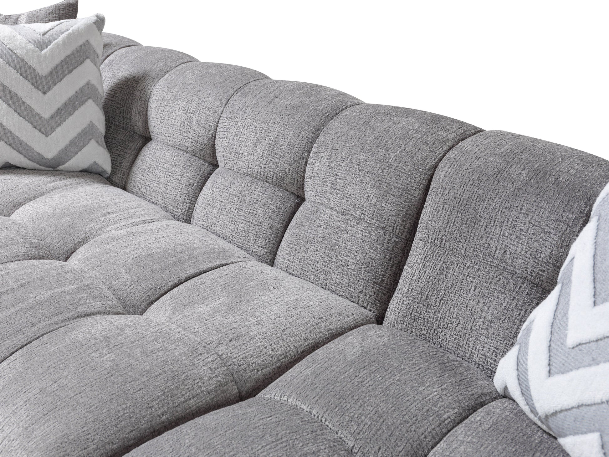 Ivy Gray Boucle RAF 110" Sectional  [ETA: 9/30]