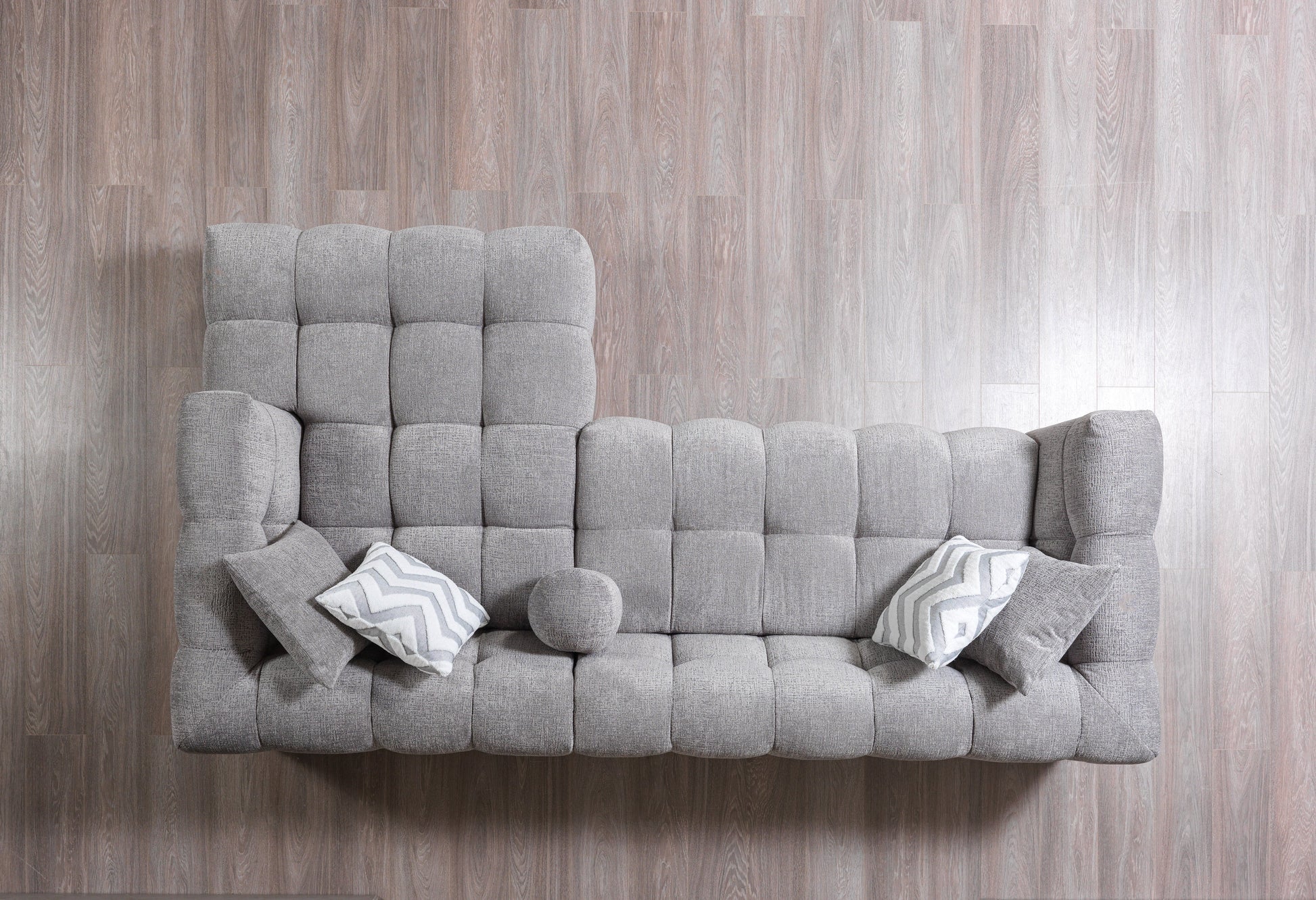 Ivy Gray Boucle RAF 110" Sectional  [ETA: 9/30]