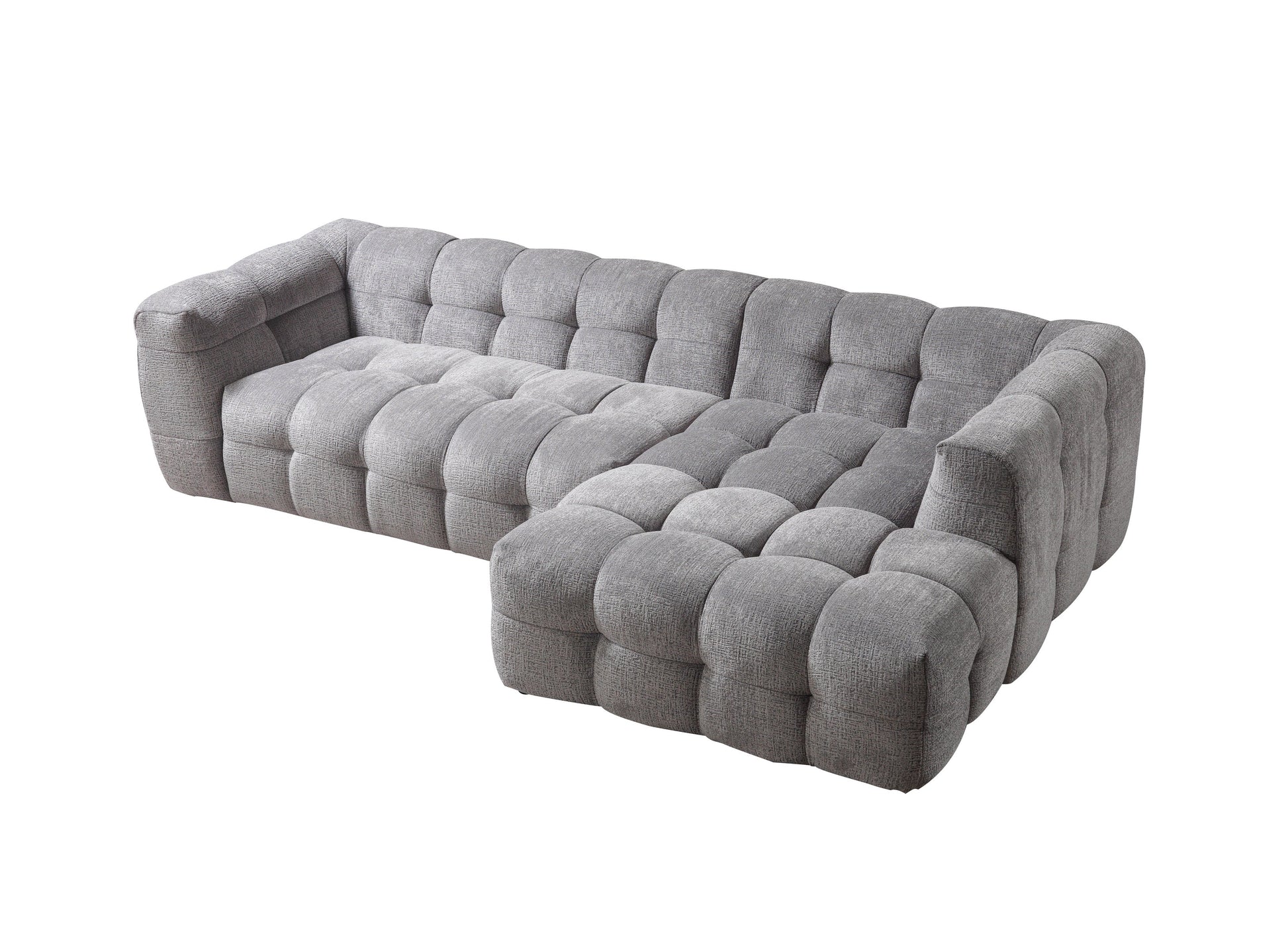 Ivy Gray Boucle RAF 110" Sectional  [ETA: 9/30]