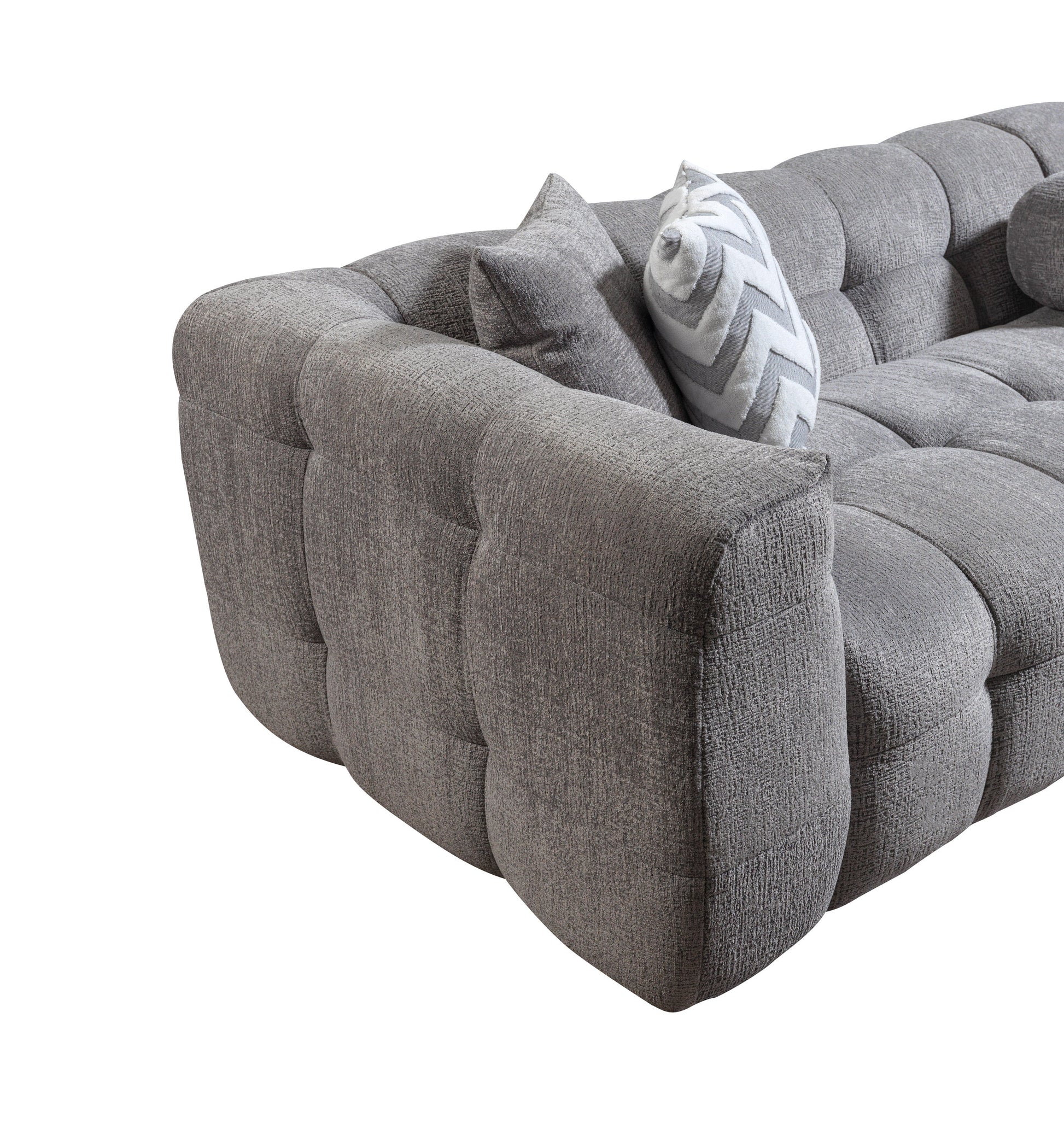 Ivy Gray Boucle RAF 110" Sectional  [ETA: 9/30]