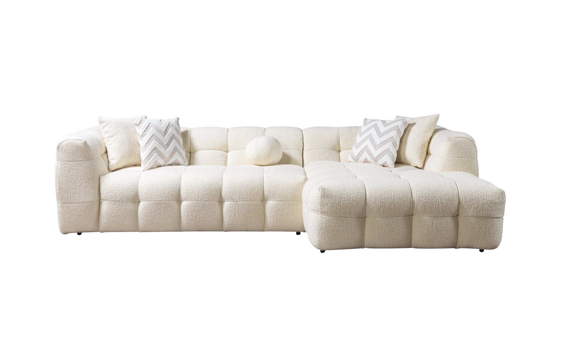 Ivy Ivory Boucle RAF 110" Sectional [ETA: 9/30]