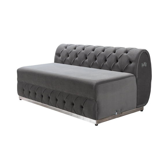 Jessie Gray Velvet  Double Chaise 138