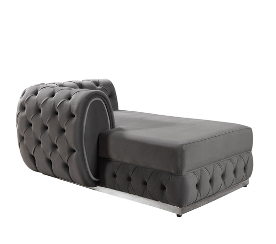 Jessie Gray Velvet  Double Chaise 138