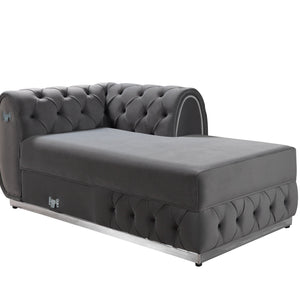 Jessie Gray Velvet  Double Chaise 138