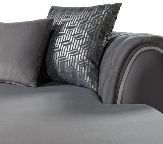 Jessie Gray Velvet  Double Chaise 138