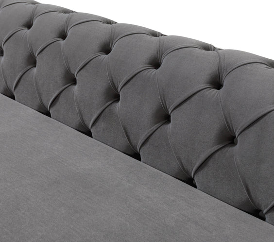 Jessie Gray Velvet  Double Chaise 138
