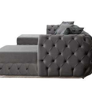 Jessie Gray Velvet  Double Chaise 138