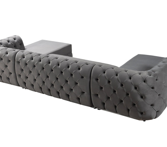 Jessie Gray Velvet  Double Chaise 138