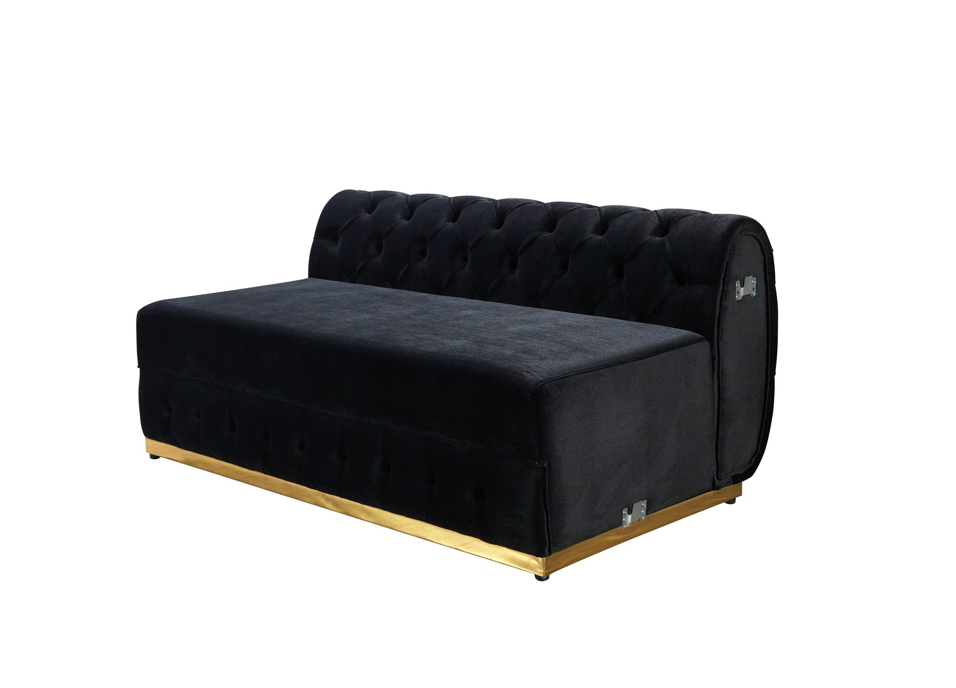 Jessie Black Velvet  Double Chaise 138" Sectional