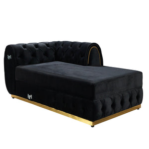 Jessie Black Velvet  Double Chaise 138