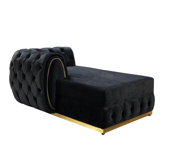 Jessie Black Velvet  Double Chaise 138