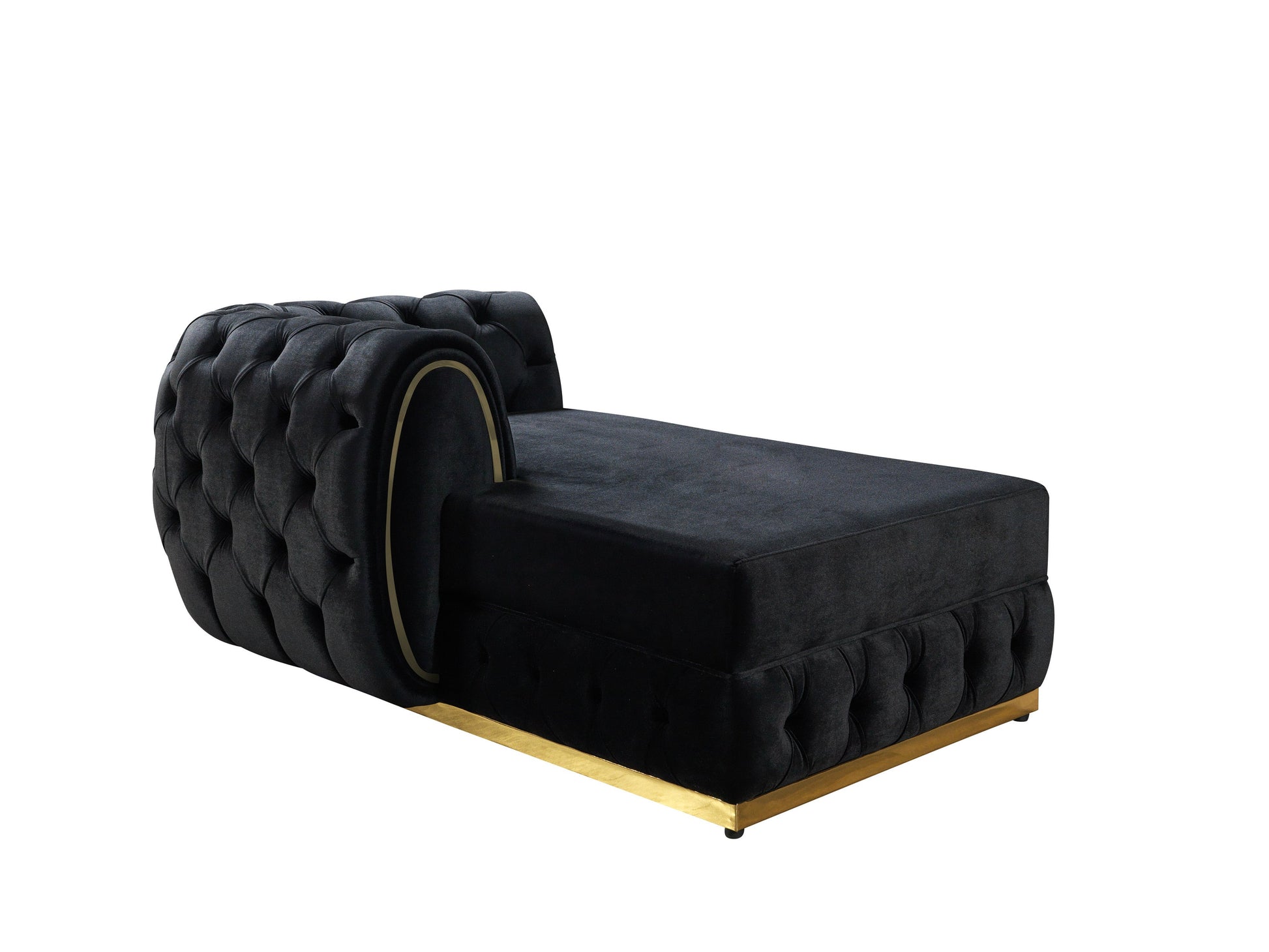 Jessie Black Velvet  Double Chaise 138" Sectional