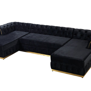 Jessie Black Velvet  Double Chaise 138