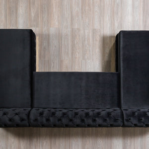 Jessie Black Velvet  Double Chaise 138