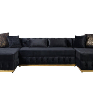 Jessie Black Velvet  Double Chaise 138