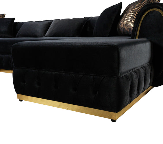 Jessie Black Velvet  Double Chaise 138