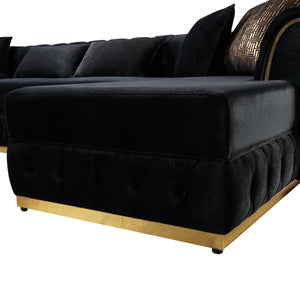 Jessie Black Velvet  Double Chaise 138