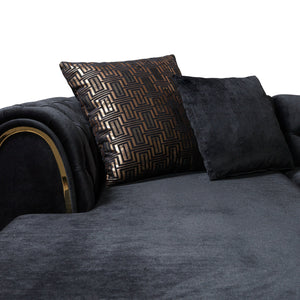 Jessie Black Velvet  Double Chaise 138