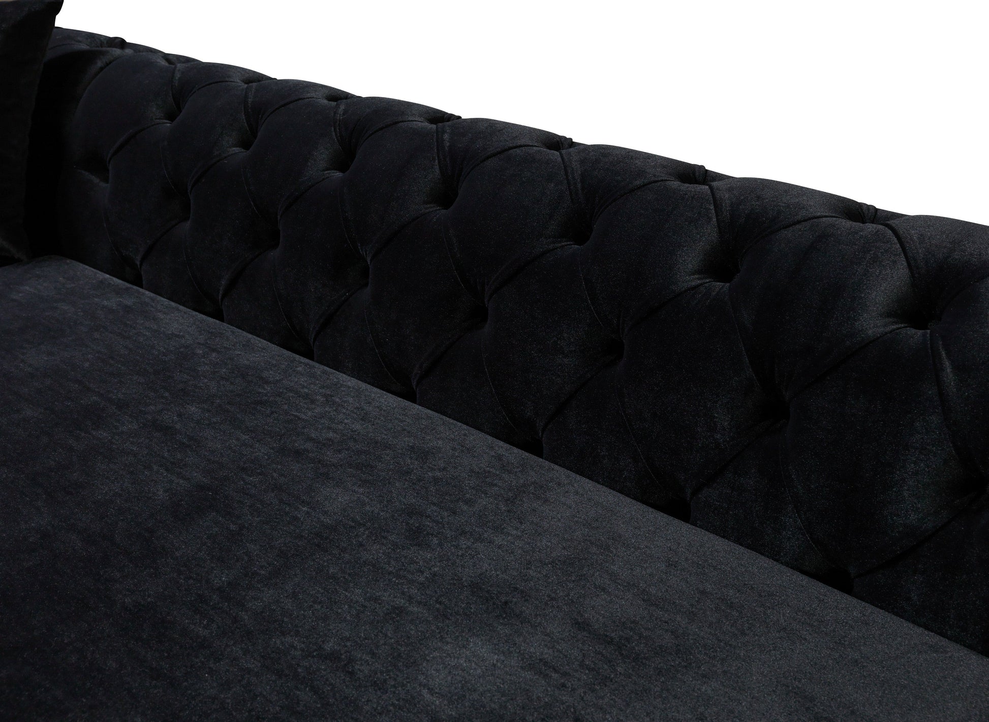 Jessie Black Velvet  Double Chaise 138" Sectional