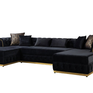 Jessie Black Velvet  Double Chaise 138