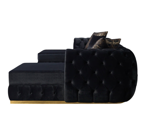 Jessie Black Velvet  Double Chaise 138