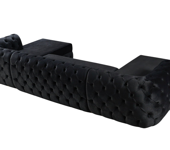 Jessie Black Velvet  Double Chaise 138