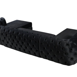 Jessie Black Velvet  Double Chaise 138