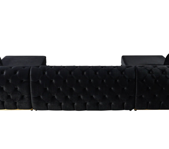 Jessie Black Velvet  Double Chaise 138