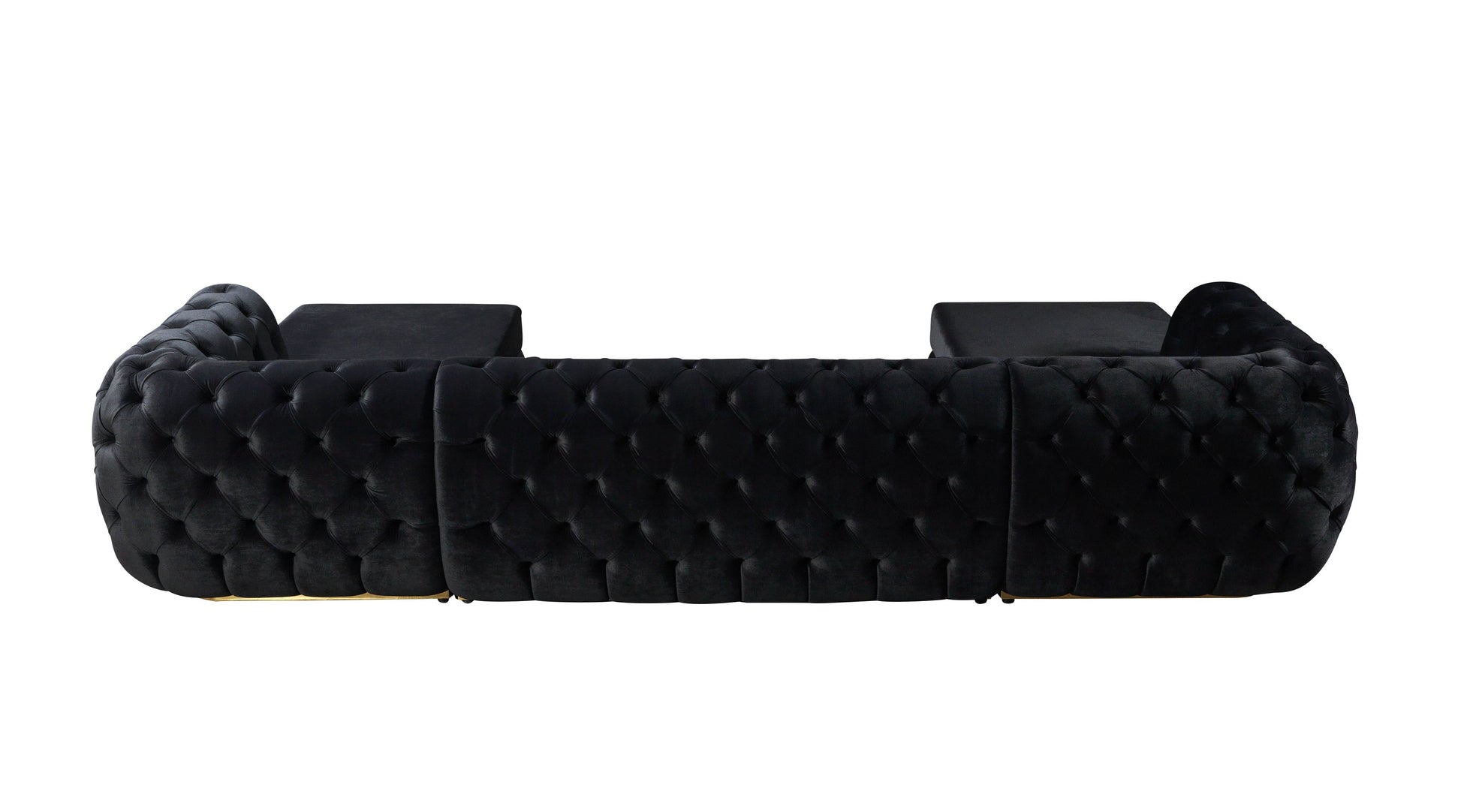 Jessie Black Velvet  Double Chaise 138" Sectional