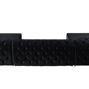 Jessie Black Velvet  Double Chaise 138