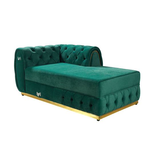 Jessie Green Velvet  Double Chaise 138
