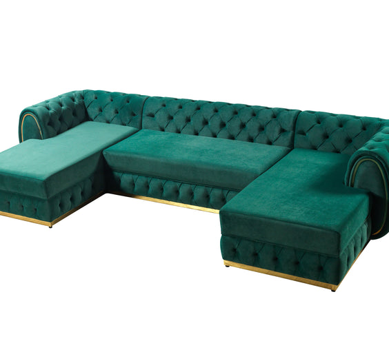 Jessie Green Velvet  Double Chaise 138