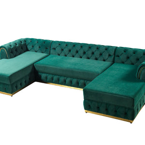 Jessie Green Velvet  Double Chaise 138