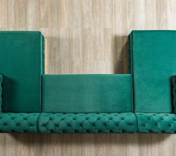 Jessie Green Velvet  Double Chaise 138