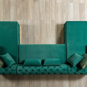 Jessie Green Velvet  Double Chaise 138