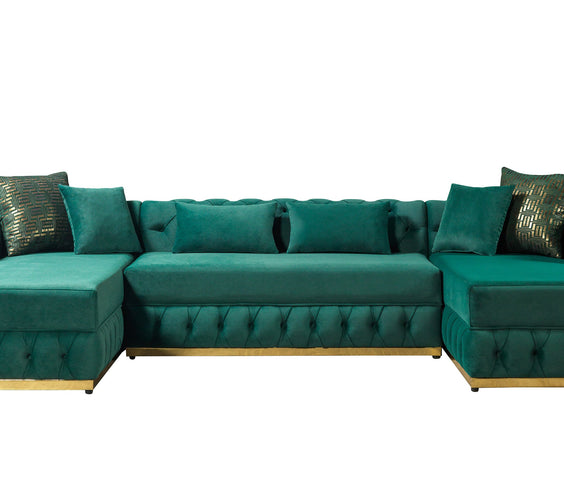 Jessie Green Velvet  Double Chaise 138