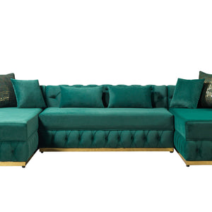 Jessie Green Velvet  Double Chaise 138