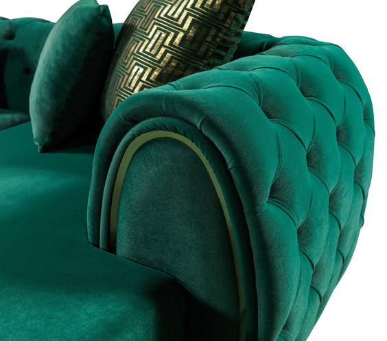 Jessie Green Velvet  Double Chaise 138