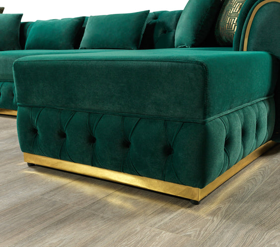 Jessie Green Velvet  Double Chaise 138