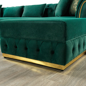 Jessie Green Velvet  Double Chaise 138