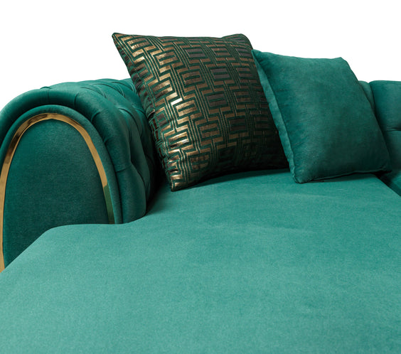 Jessie Green Velvet  Double Chaise 138