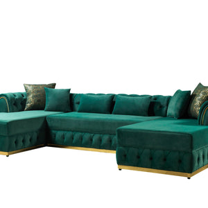 Jessie Green Velvet  Double Chaise 138