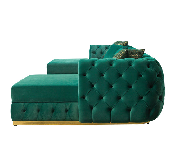 Jessie Green Velvet  Double Chaise 138