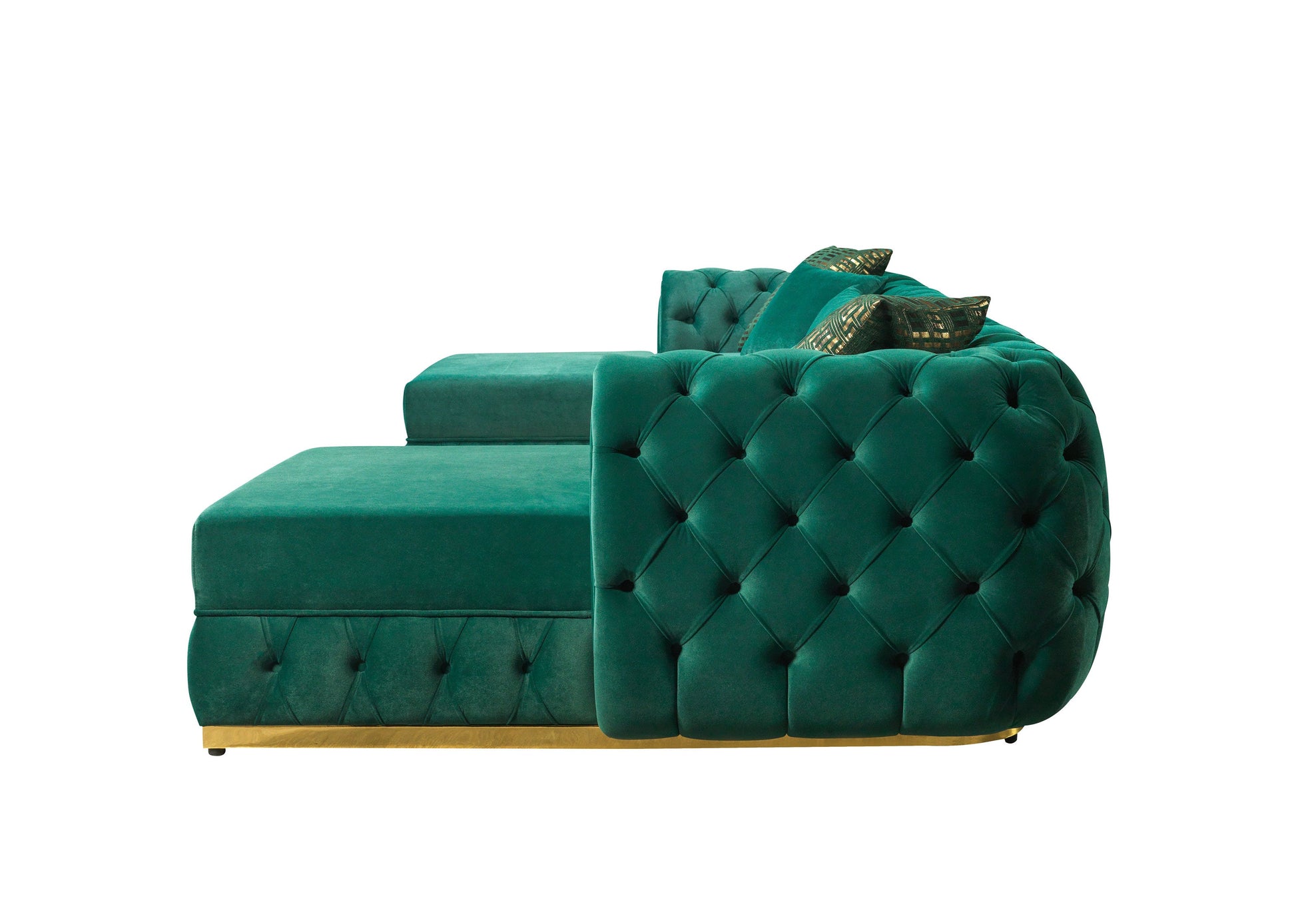 Jessie Green Velvet  Double Chaise 138" Sectional