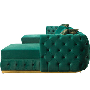 Jessie Green Velvet  Double Chaise 138