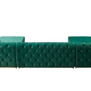 Jessie Green Velvet  Double Chaise 138