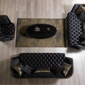 Daphne Black Velvet Sofa 95