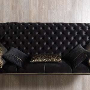 Daphne Black Velvet Sofa 95